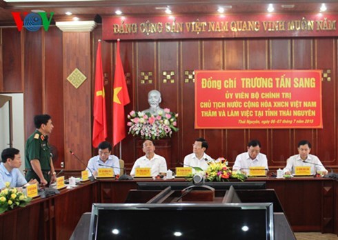 Thời sự trưa ngày 07/7/2015: Chủ tịch nước Trương Tấn Sang và Đoàn công tác Trung ương thăm và làm việc tại tỉnh Thái Nguyên