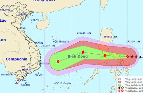 Bão Nockten với sức gió mạnh cấp 15, cấp 16 sẽ đi vào biển Đông trong đêm mai  (Thời sự chiều 25/12/2016)