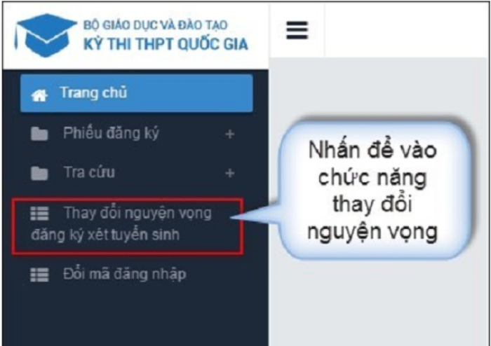 Điều chỉnh nguyện vọng đăng ký xét tuyển đại học, cao đẳng bằng hình thức trực tuyến (16/7/2018)