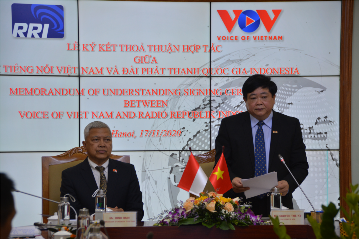 VOV ký kết Thỏa thuận Hợp tác với Đài Phát thanh Quốc gia Indonesia (18/11/2020)