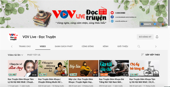 Kênh VOV Live – Đọc truyện đạt nút bạc YouTube với hơn 100 nghìn lượt theo dõi (04/09/2021)