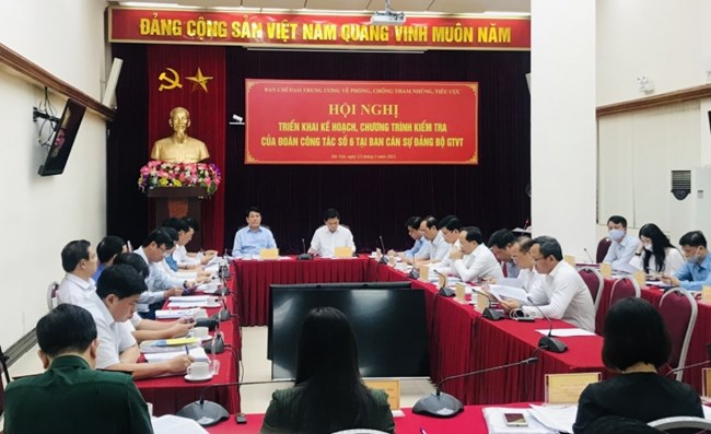 Đoàn Công tác số 6 về phòng chống tham nhũng, tiêu cực làm việc với Ban cán sự Đảng Bộ GTVT (23/05/2022)