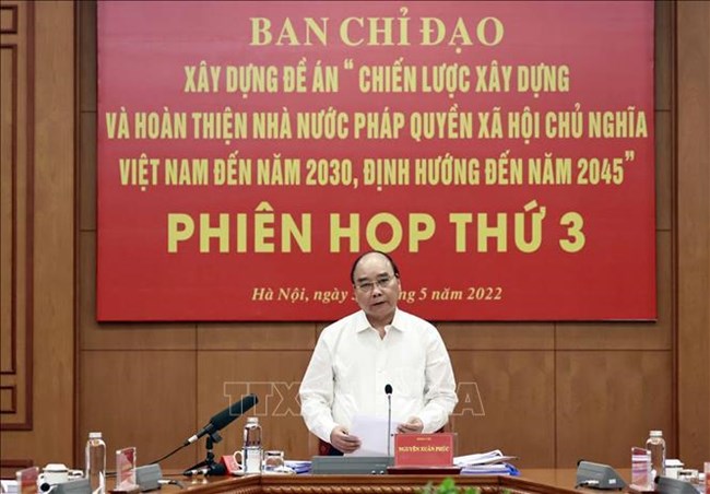 Chủ tịch nước: Xây dựng Đề án “Chiến lược xây dựng và hoàn thiện nhà nước pháp quyền XHCN”cần đặt lợi ích quốc gia, dân tộc lên trên hết (31/5/2022)