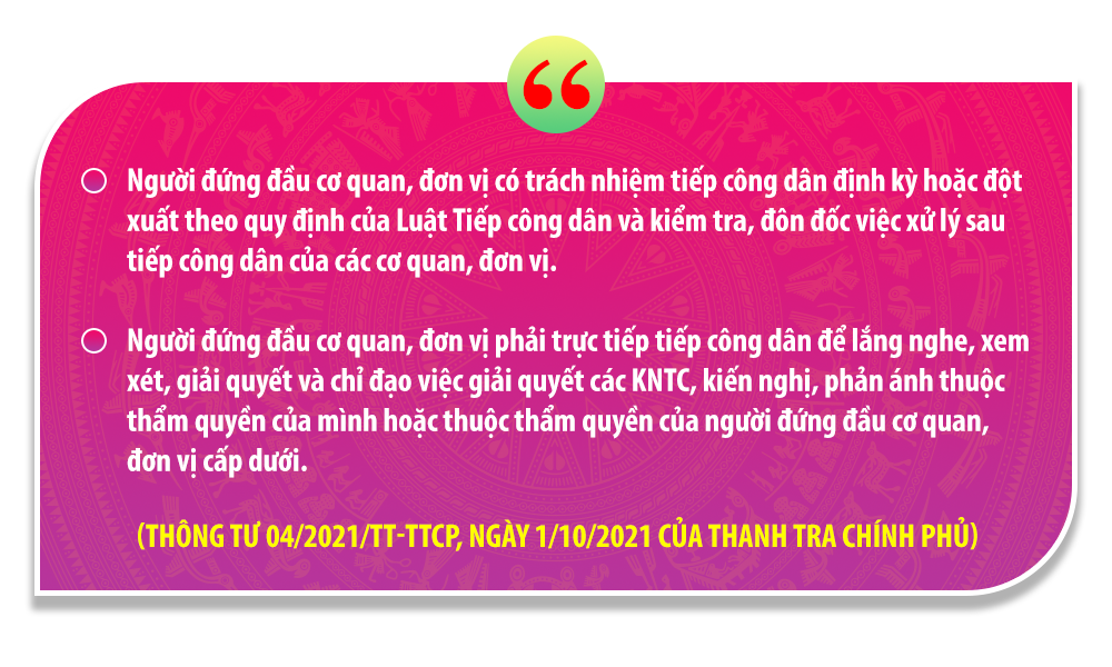 Tiếp công dân định kỳ: Vừa là trách nhiệm vừa là văn hoá đạo đức công vụ của người đứng đầu 