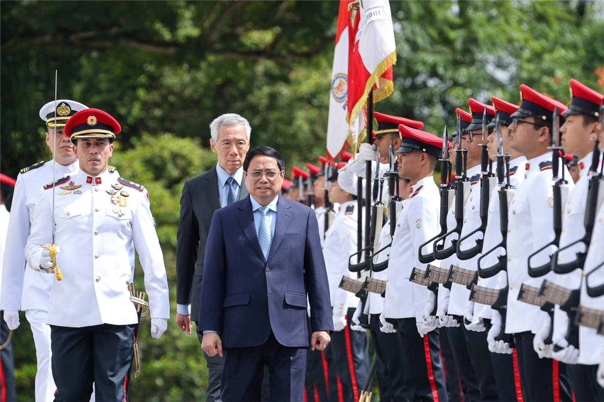 Thủ tướng Singapore Lý Hiển Long chủ trì lễ đón chính thức Thủ tướng Phạm Minh Chính (9/2/2023)