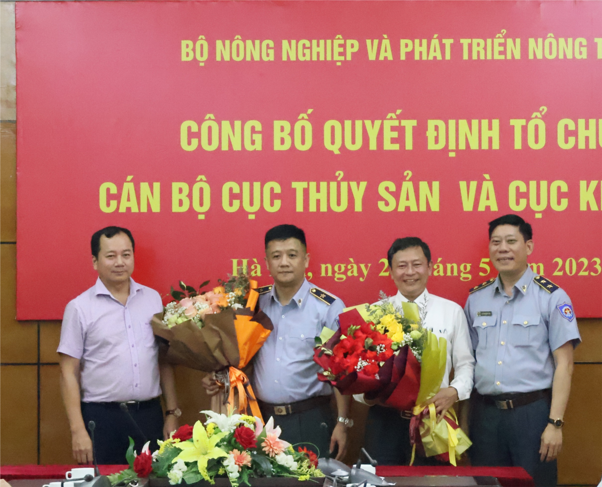 Công bố quyết định tổ chức, cán bộ Cục Thủy sản và Cục Kiểm ngư (26/05/2023)