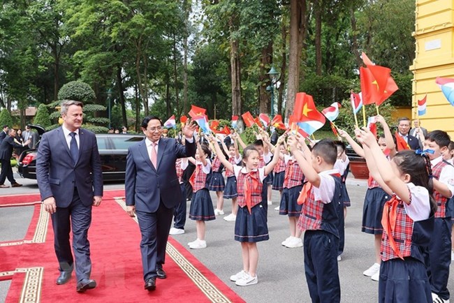 Thủ tướng Phạm Minh Chính chủ trì Lễ đón Thủ tướng Đại công quốc Luxembourg, Xavier Bettel thăm chính thức Việt Nam(4/5/2023)