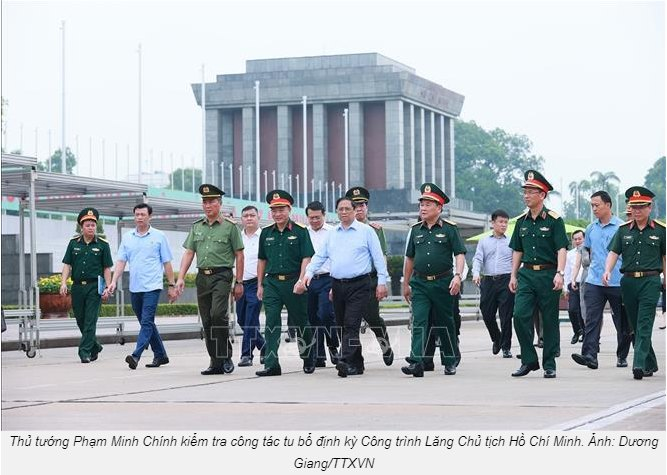 THỜI SỰ 12H TRƯA 15/8/2023: Thủ tướng Phạm Minh Chính kiểm tra công tác tu bổ định kỳ công trình Lăng Chủ tịch Hồ Chí Minh. 