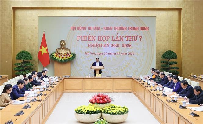 Thủ tướng Phạm Minh Chính chủ trì Phiên họp thứ 7 của Hội đồng Thi đua khen thưởng Trung ương (25/1/2024)