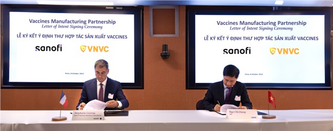 Thỏa thuận hợp tác sản xuất một số vắc xin của Sanofi tại nhà máy của VNVC ở Việt Nam (09/10/2024)