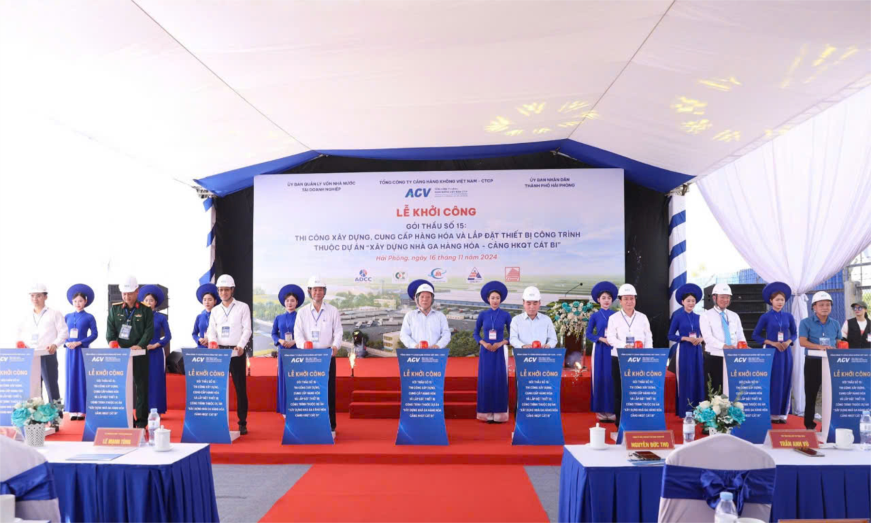 Khởi công Dự án xây dựng nhà ga hàng hóa - Cảng Hàng không quốc tế Cát Bi (16/11/2024)