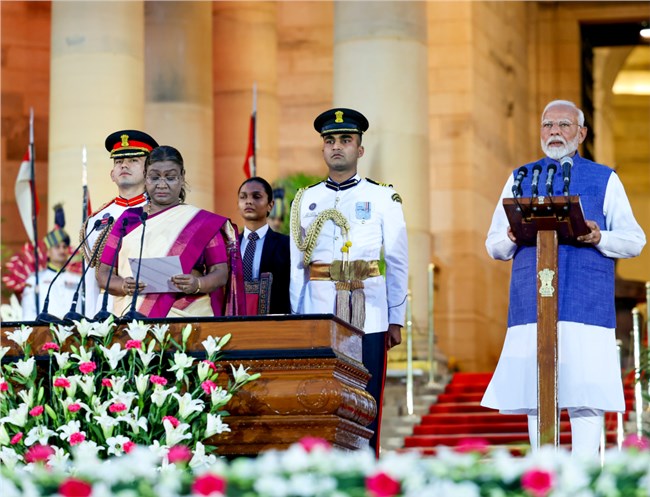 Thủ tướng Ấn Độ Narendra Modi tuyên thệ nhậm chức nhiệm kỳ thứ 3 (10/6/2024)