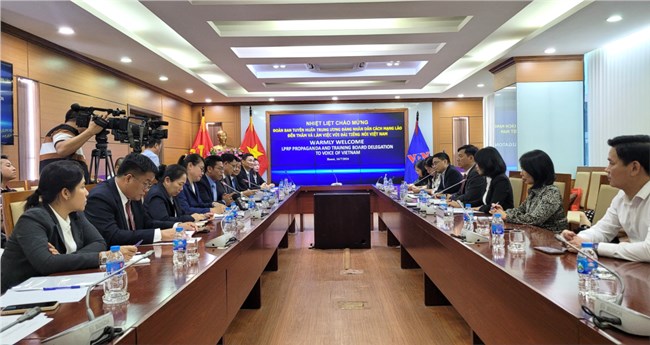 Đài TNVN tiếp Đoàn Ban Tuyên huấn Trung ương Đảng nhân dân cách mạng Lào đến thăm và làm việc (16/7/2024)