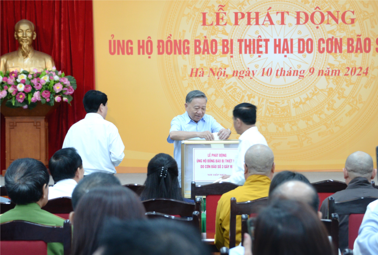 Tổng Bí thư, Chủ tịch nước Tô Lâm dự Lễ phát động ủng hộ đồng bào bị thiệt hại do bão số 3 (10/9/2024)