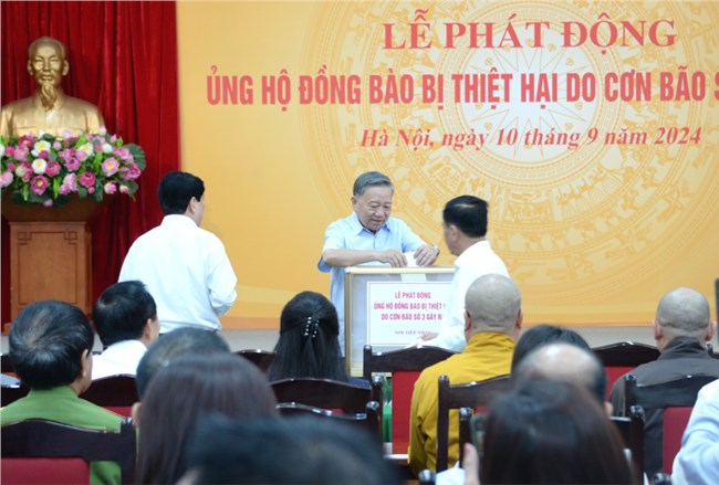 Tổng Bí thư, Chủ tịch nước Tô Lâm dự Lễ phát động ủng hộ đồng bào bị thiệt hại do bão số 3 (10/9/2024)